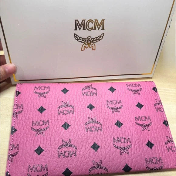 MCM Vibrant Pink Wristlet with Black Details - Picture 3 of 7